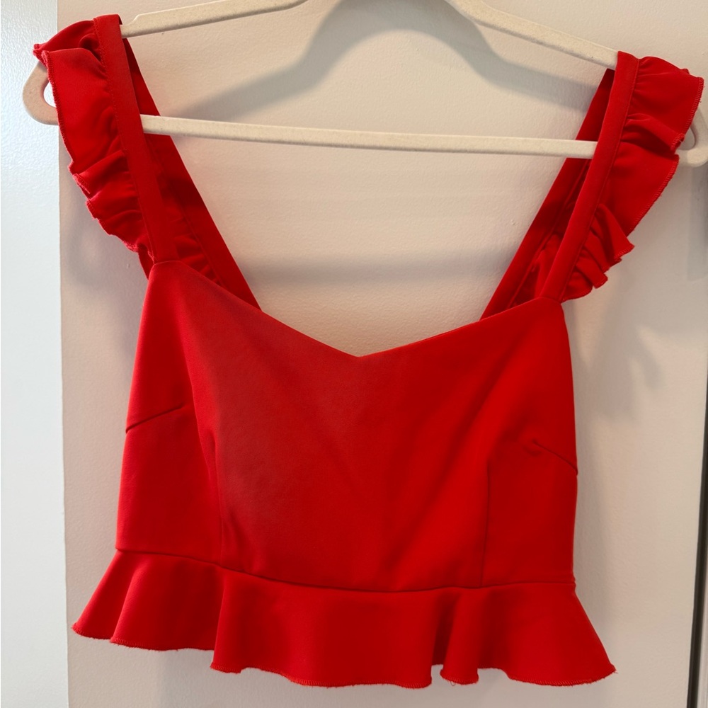 Revolve Superdown Monroe Ruffle Crop Top